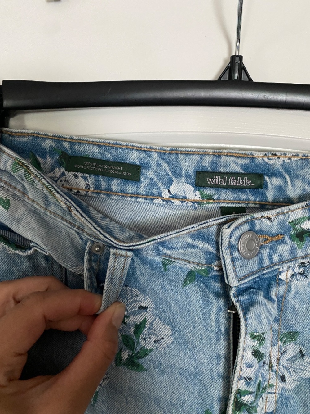 Wild fable 90s relaxed straight floral print jeans size 6 - Picture 3 of 4